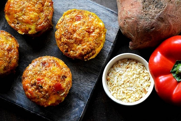 Æggemuffins med sød kartoffel